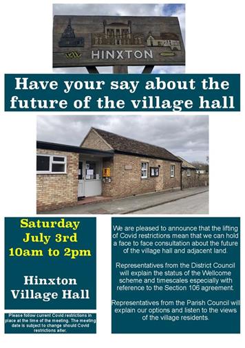 Poster - IMPORTANT: Village Hall Consultation