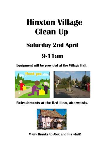  - Hinxton Village Clean Up 2nd April 2022